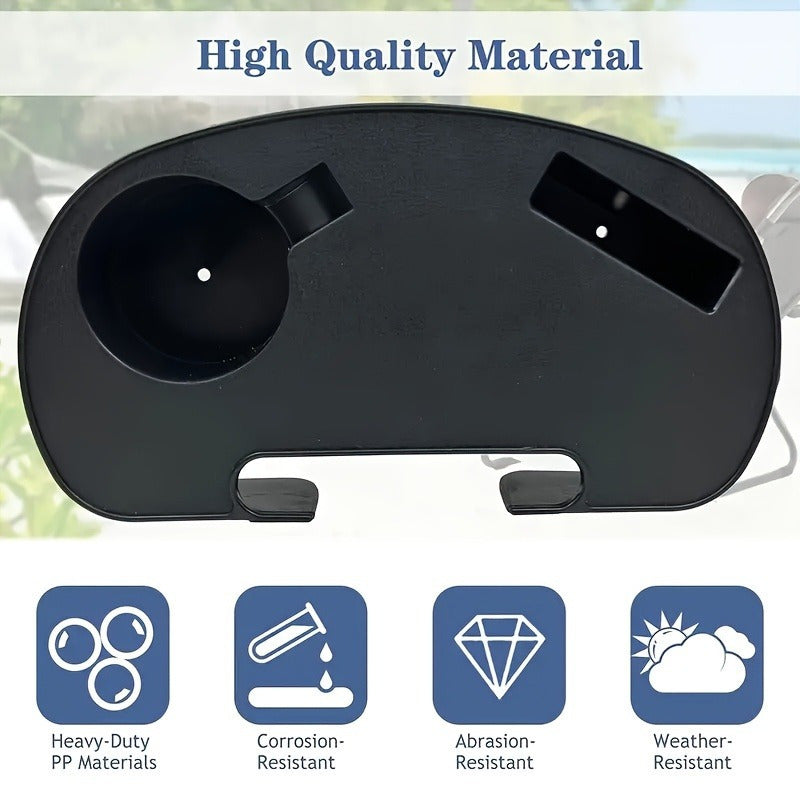 Accessory Tray for Zero Gravity Chair with Cup Holder and Phone Slot Black Plastic