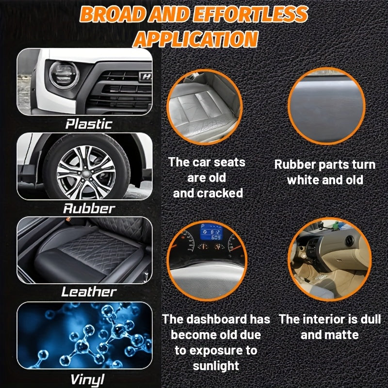 Multi-Purpose Car Wax for Tires and Interior Black Repair Shine Protection