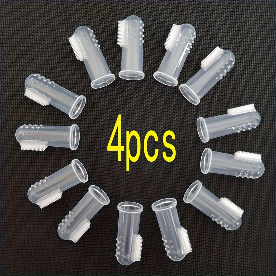 Pet Dental Care Set Soft Silicone Biodegradable Dog and Cat Toothbrushes