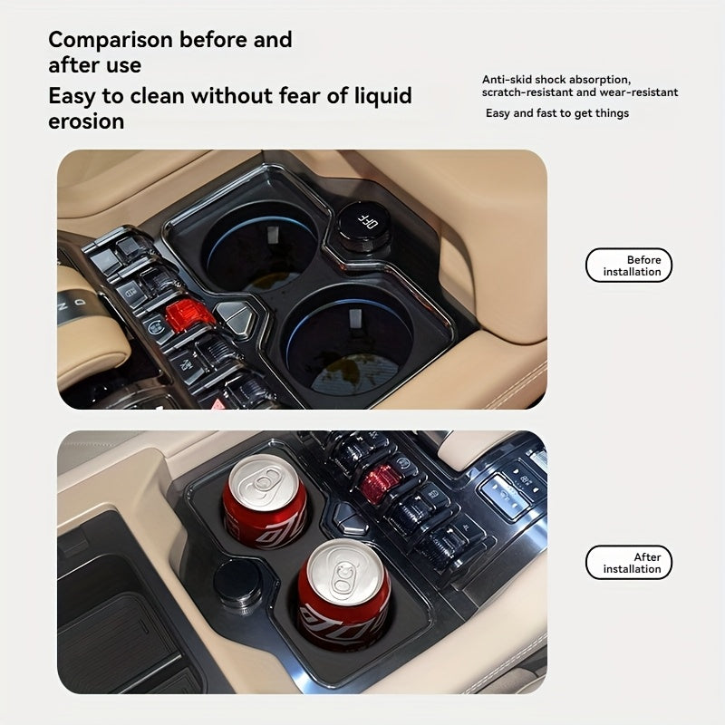 Central Car Cup Holder Storage Tray for SUVs Fixed Water Cup Filler Organizer