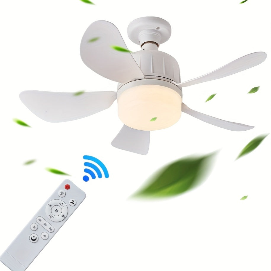 Small Household Fan Light with Remote Control E27 Screw Socket Indoor LED Fan
