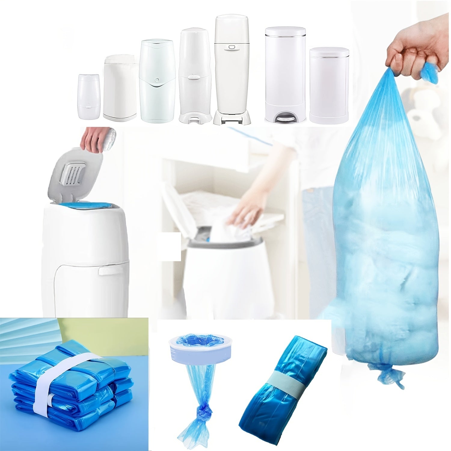 Diaper Refill Bags Extra Long Thick Odor Blocking Secure Fit