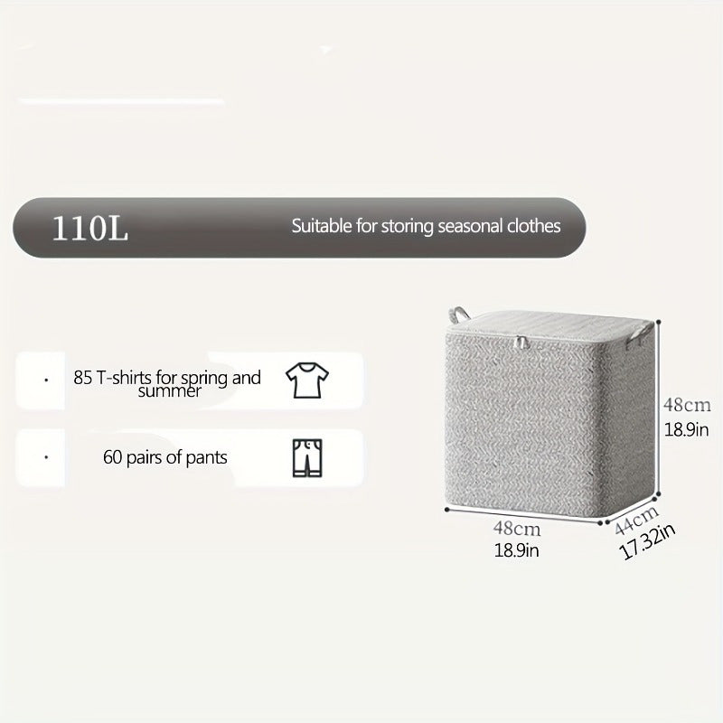 Large Washable Polyester Folding Storage Bag with Handles for Clothes and Toys