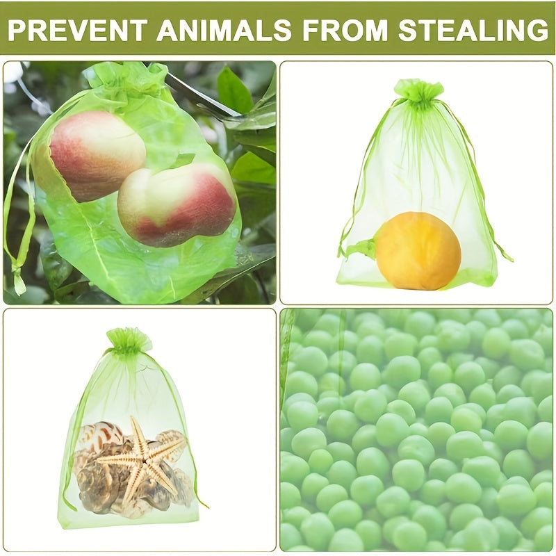 100 Garden Netting Bags Breathable Fruit Protection Insect Bird Barrier