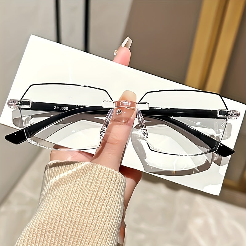 Unframed Rectangular Reading Glasses 3 Pairs Lightweight Comfortable Diopter +1.0 to +4.0