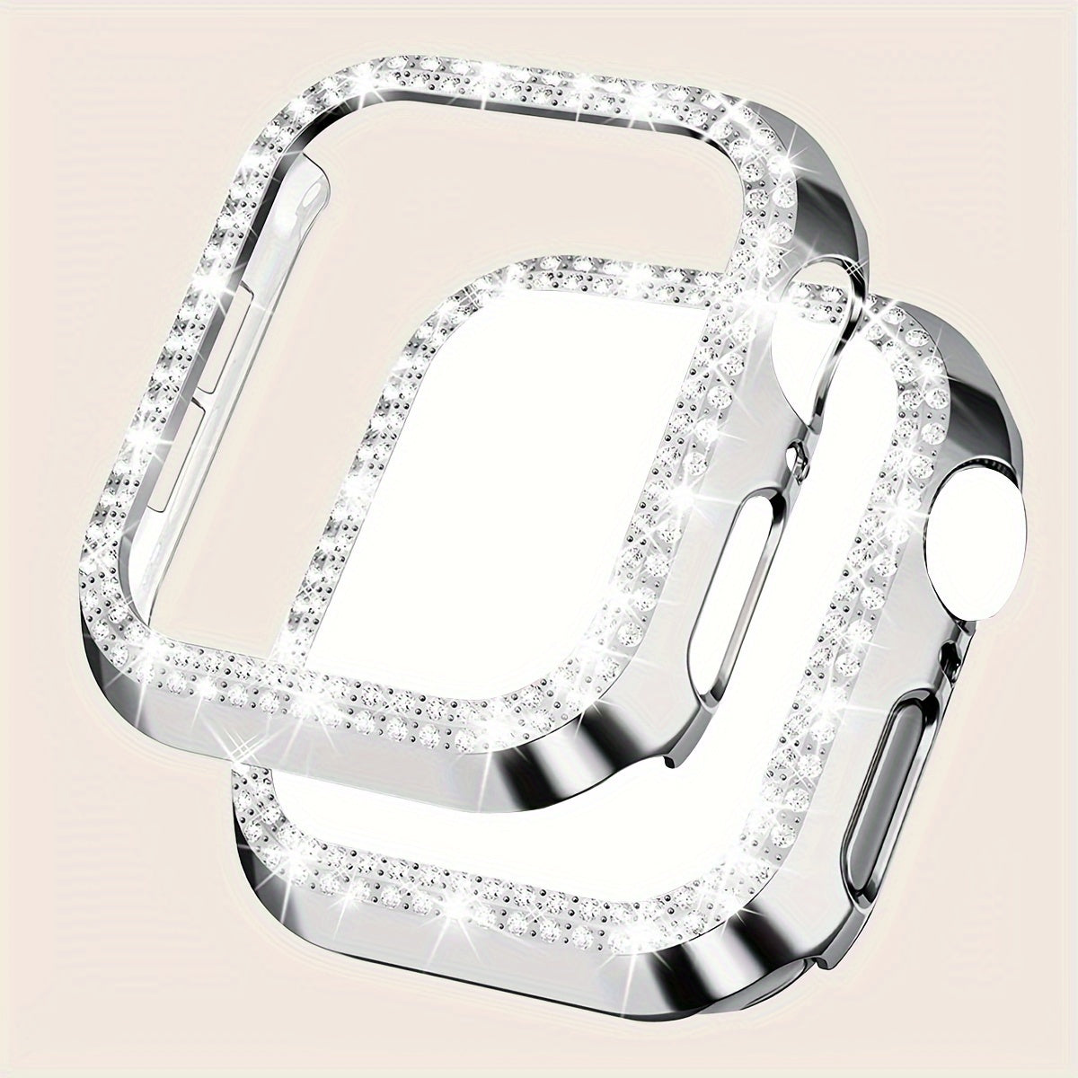 Women's Rhinestone Decor Protective Watch Case for Apple Watch 38-49mm Hard Shell Lightweight