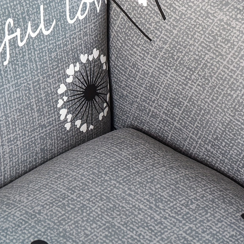 Anti-Slip Sofa Slipcover with Dandelion Design Protects Furniture and Includes Pillow Cover 17.71in x 17.71in