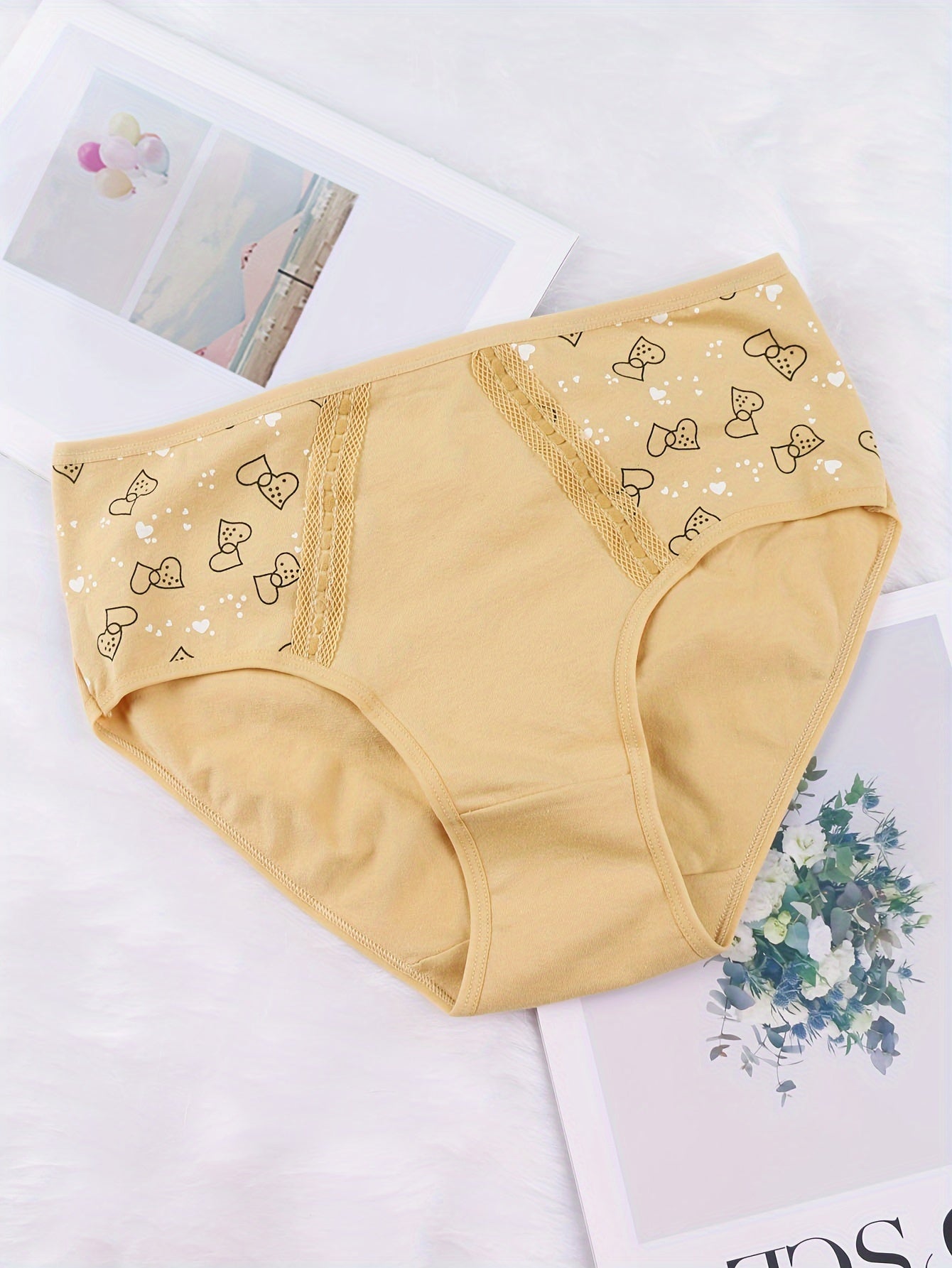 High Waist Print Briefs for Women Stretchy Breathable Intimates