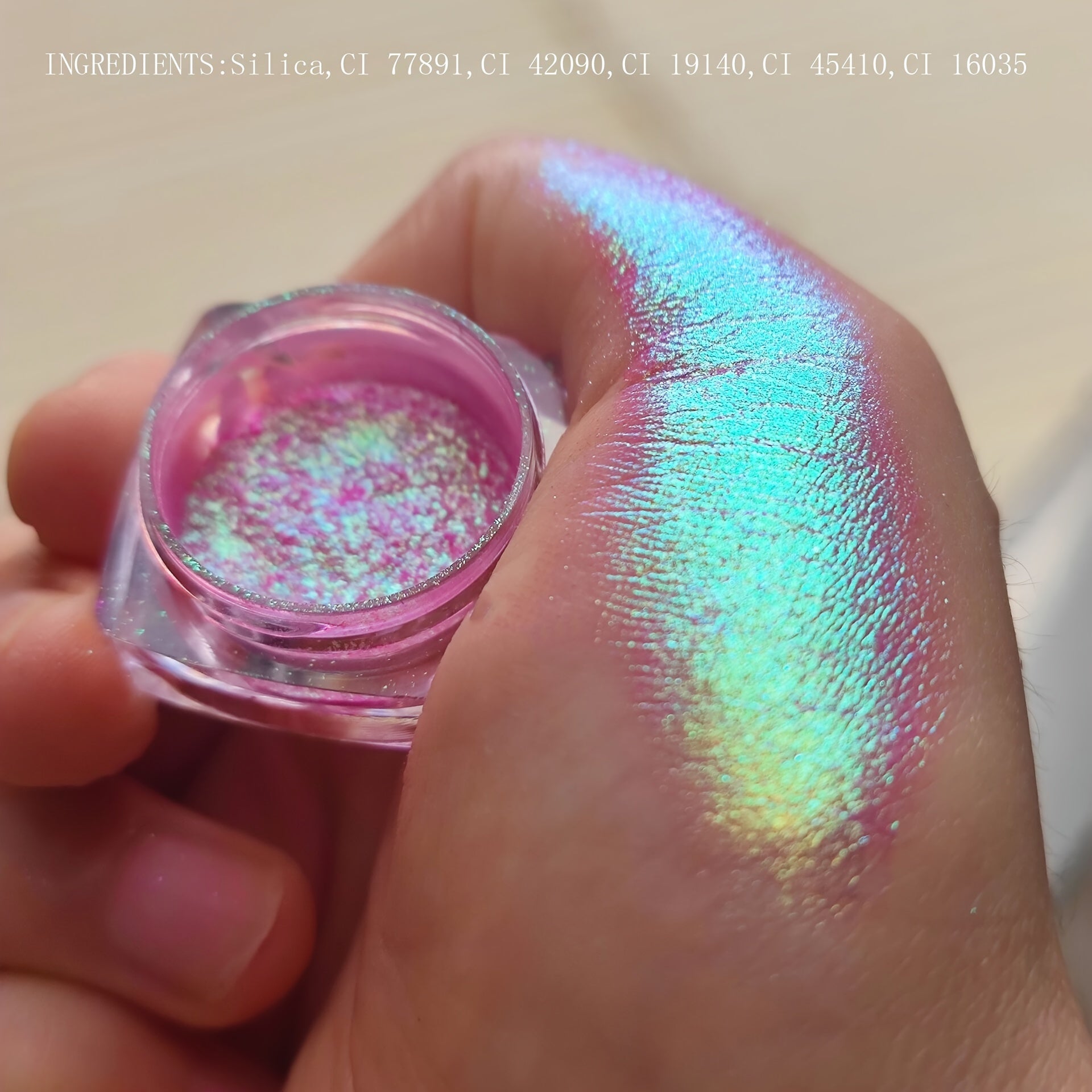 Ayollar uchun holografik ko'zoynak kukuni Chameleon Sparkle Glitter makiyaji
