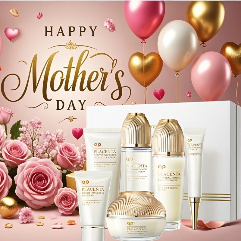 Unisex Skincare Gift Set with 6 Moisturizing and Firming Products for All Skin Types