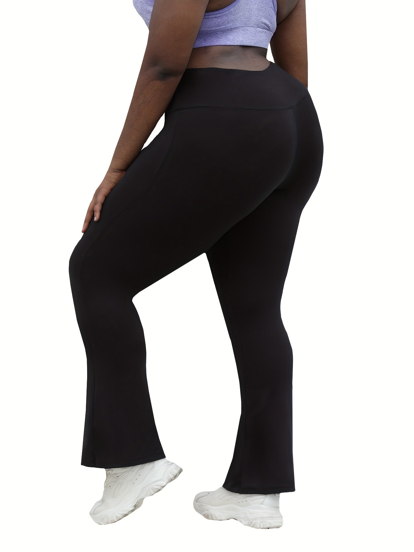 Ayollar uchun plus o'lchamli flare legginslar, yuqori bel, elastik yoga shimlar, 3 ta paket