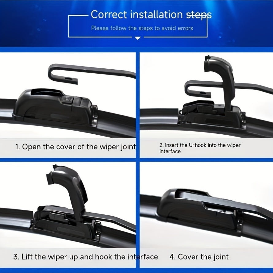 Universal Windshield Wiper Blades 22 Inch U-Shaped Clip Replacement