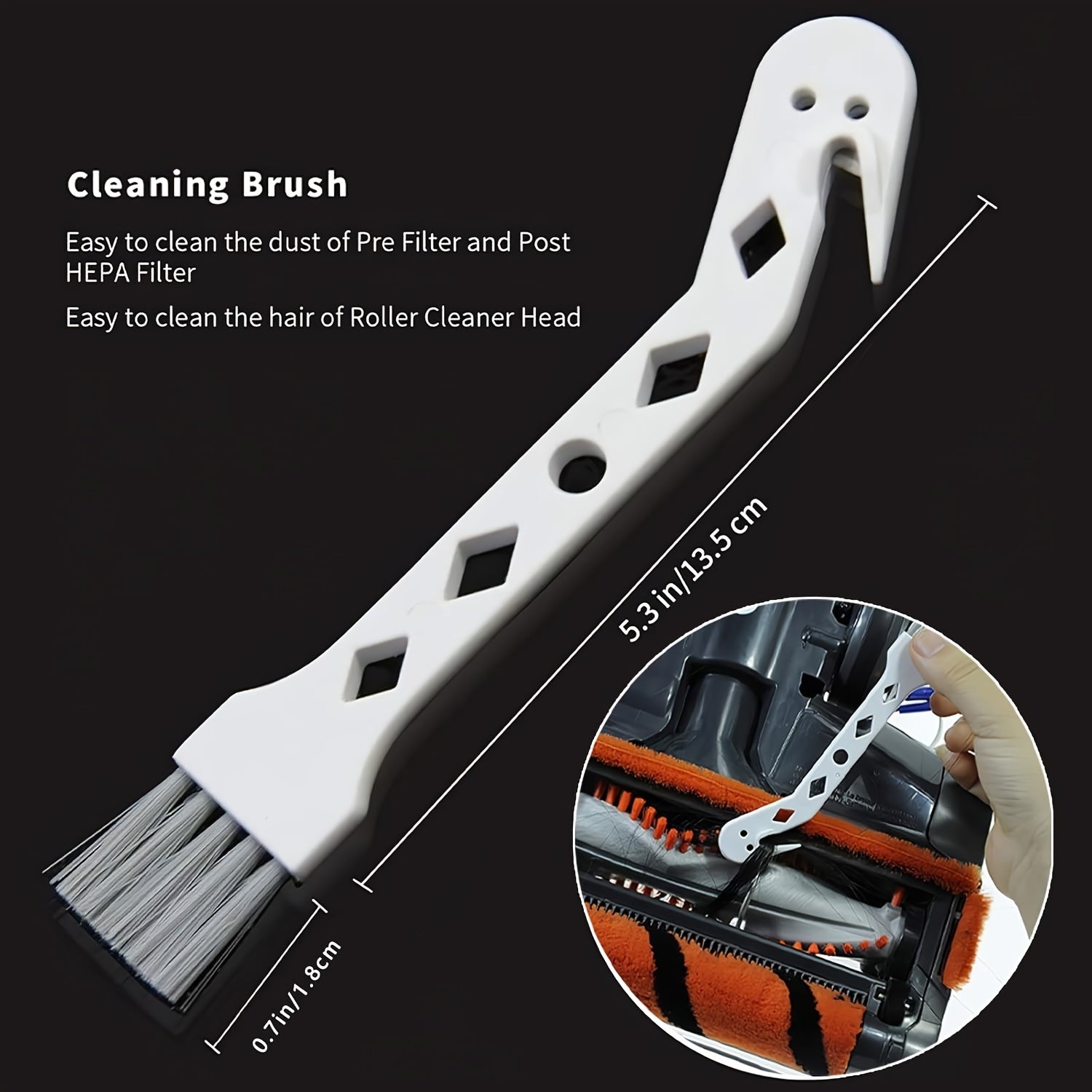 Dyson V8 va V7 Absolute Animal vakuum tozalagichi uchun aksessuar to'plami - 4 qismdan iborat to'plam, 2 ta HEPA post filtri, 2 ta old filtr va bir cho'tka, barchasi yuqori samarali almashtirish qismlari.