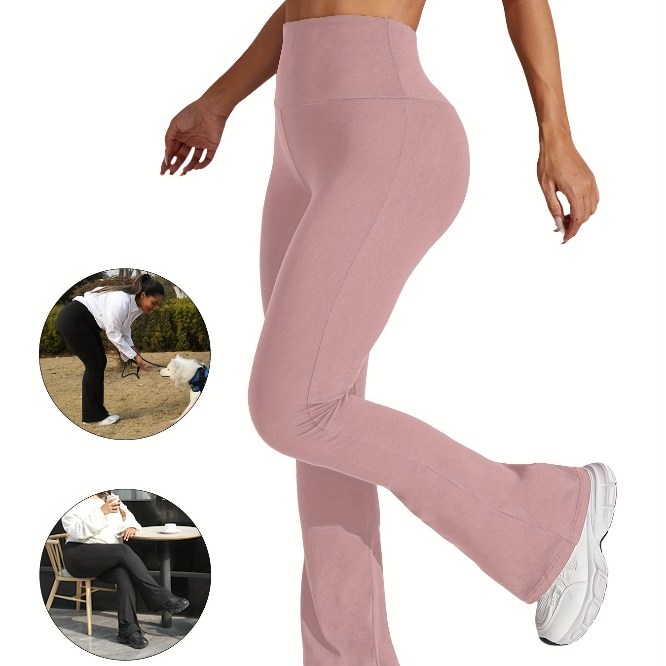 Plus o'lcham ayollar uchun yoga shimlari keng belbog'li yuqori qavatli kengaytirilgan oyoq