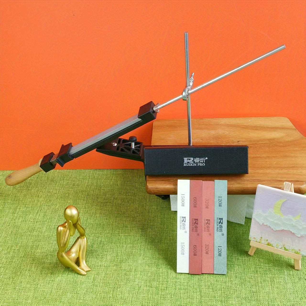 Mehmonxonalar va uylar uchun oshxona foydalanishi uchun qattiq, nozik va polirovka aksessuarlari bilan professional statik burchakli pichoq silliqlash tizimi.