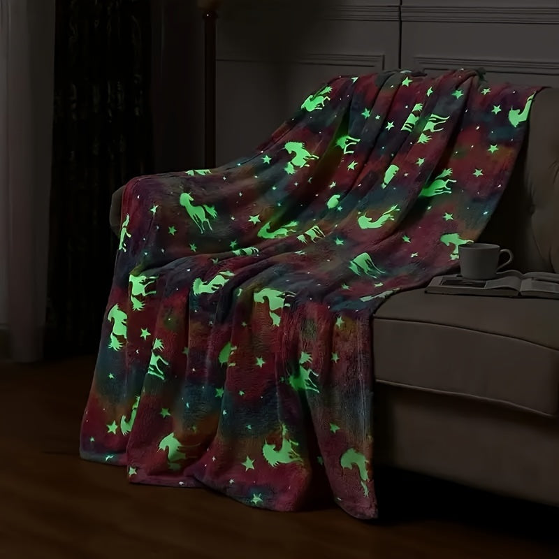 Glow-in-the-Dark Flannel Blanket Soft Warm Lightweight for All Seasons