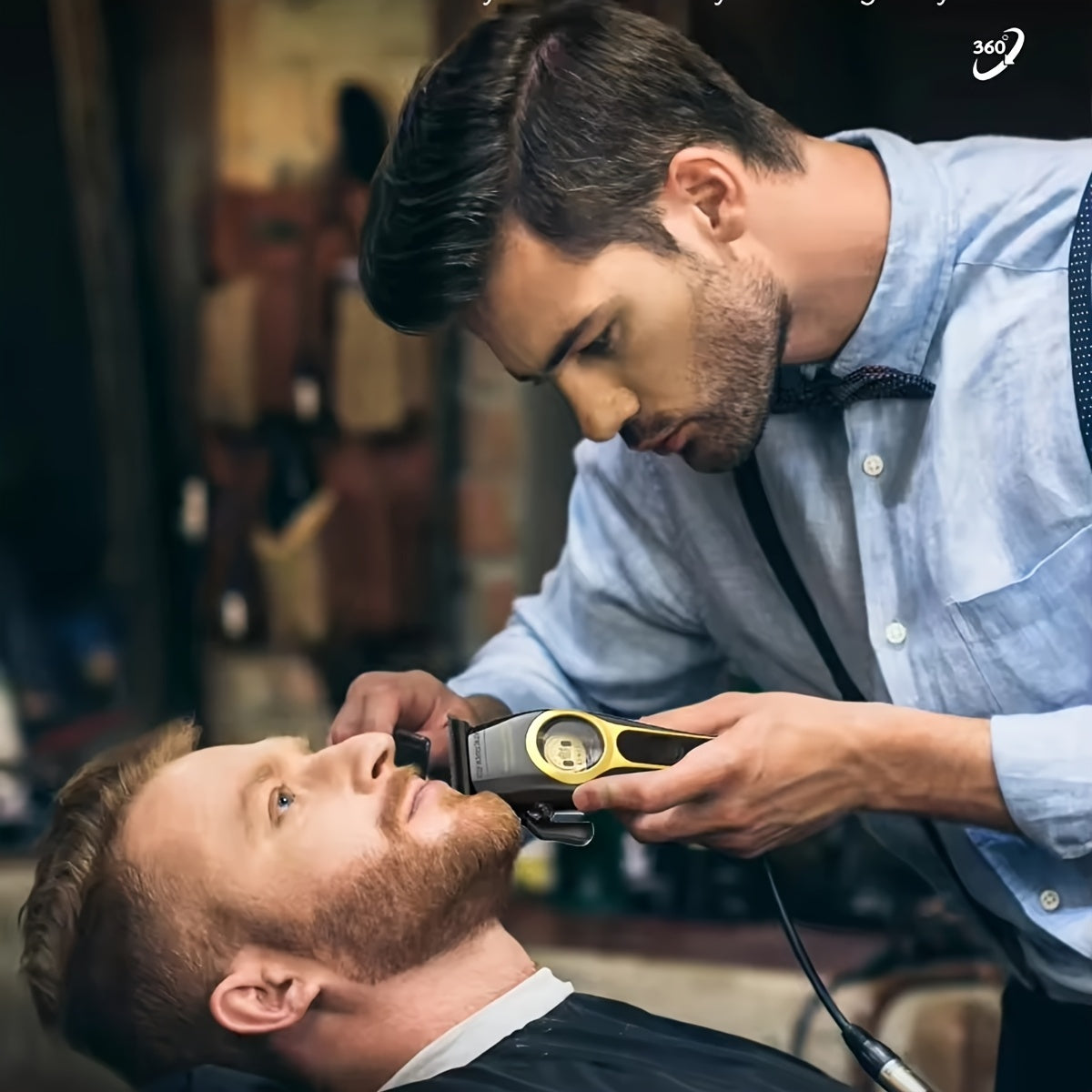 Electric Trimmer Kit with USB Charger Portable Men's Hair Clipper 2-in-1 Shaver Stubble Trimmer Rechargeable Lithium Battery