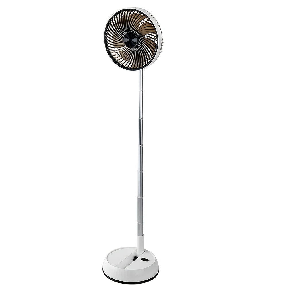 Portable Retractable Floor Fan with Remote, Rechargeable Battery, Oscillating Indoor Outdoor Fan