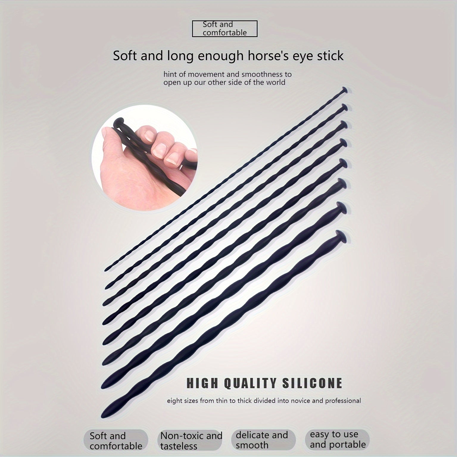 Erkaklar uchun Silikon Bead Ot Ko'zli Qalam Stimulyatsiya Qiluvchi Tashvishlantiruvchi Sex O'yinchoqi