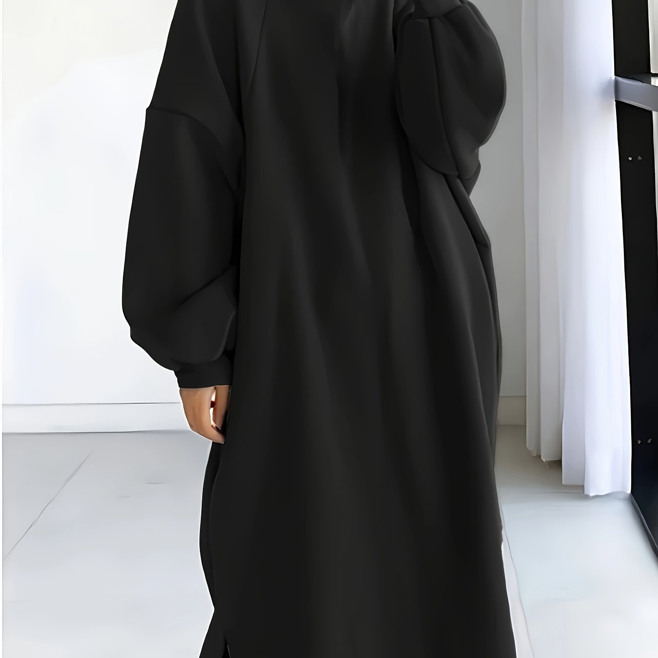 Женский флисовый оверсайз худи с капюшоном и длинными рукавами, однотонный