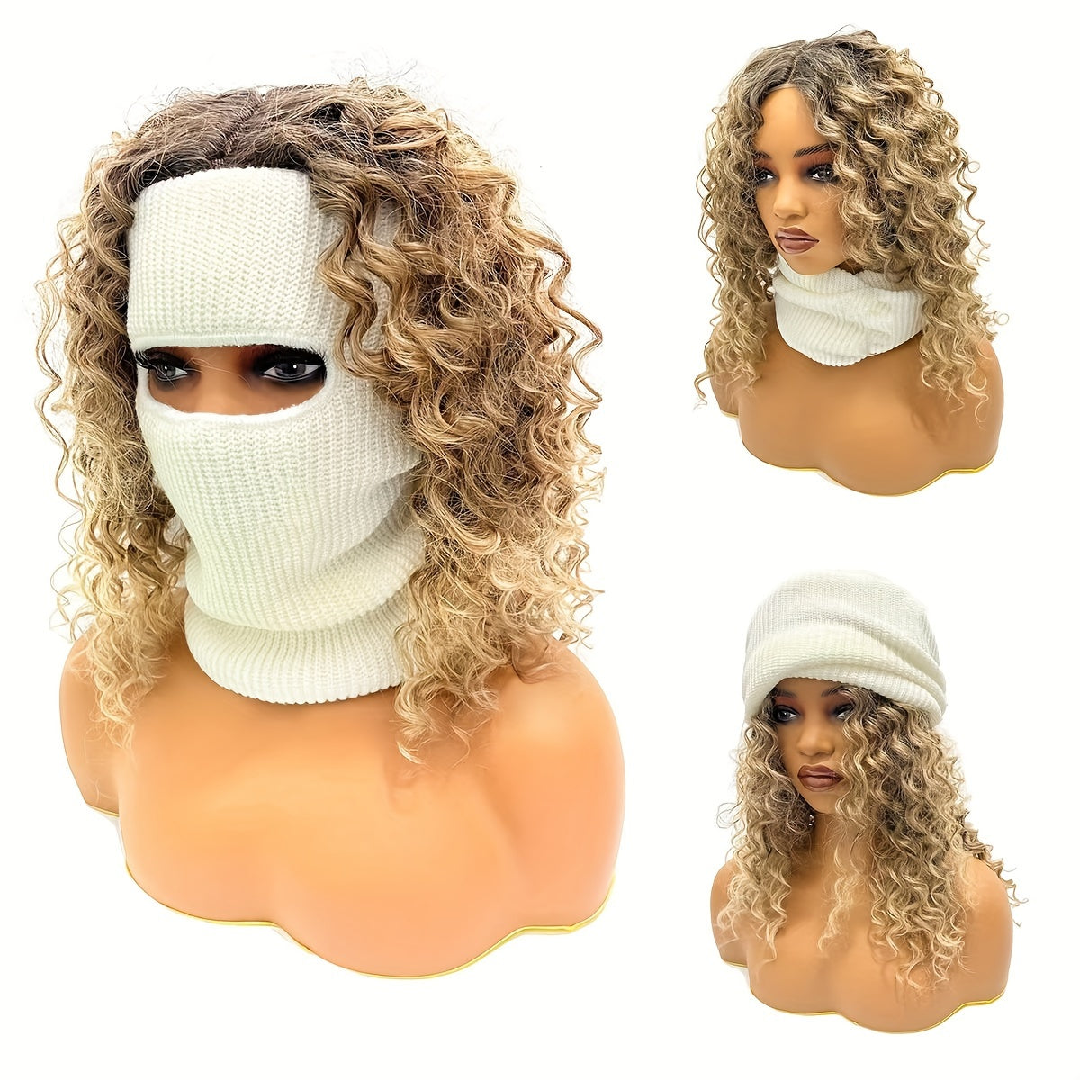 Winter Sports Face Mask with Knitted Single Eye Slot Candy Colors Warm Neck Protector