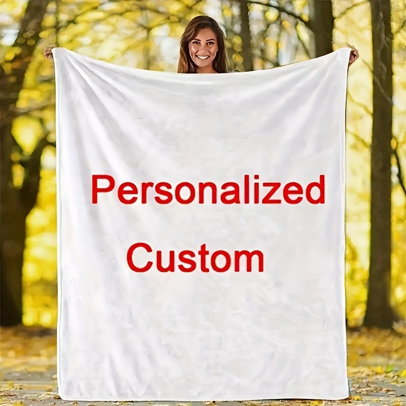 Personalized 3D Digital Printed Flannel Throw Blanket Customizable Modern Design Soft Lightweight All-Season Bed Sofa Camping Travel