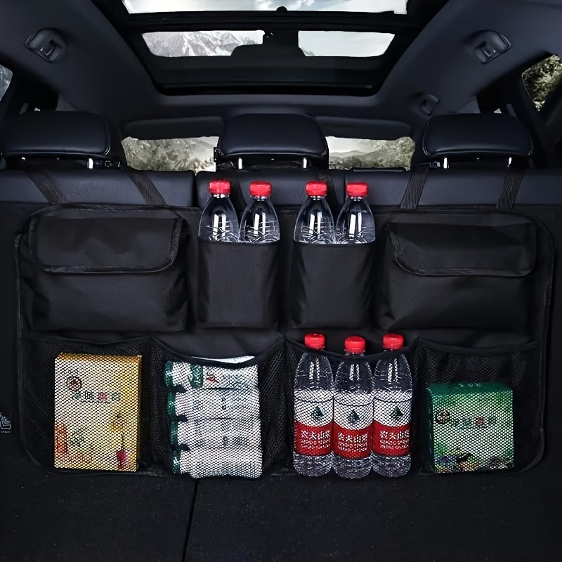 Organizador trasero para asiento de coche, plegable, de tela Oxford, malla, almacenamiento, organizador para vehículo