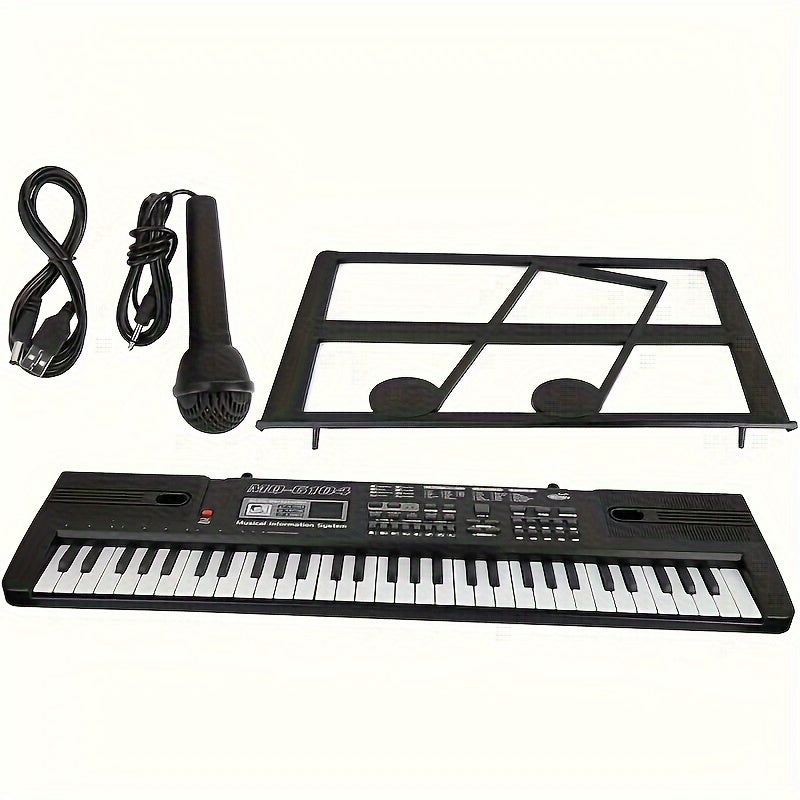 Kids Electronic Keyboard Piano for Children Ages 3-12 with Microphone Black Interactive Learning