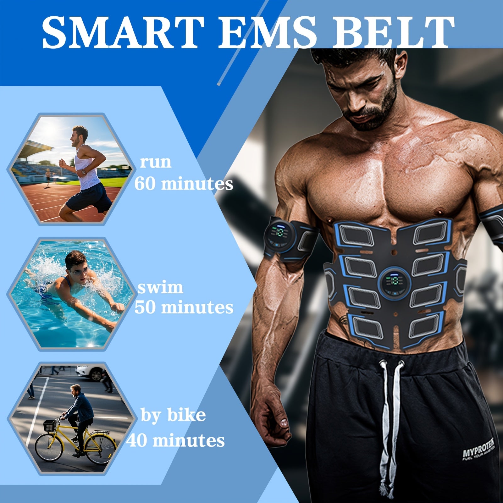 EMS Muscle Stimulator for Abs Arms Legs with 6 Modes 18 Levels Rechargeable