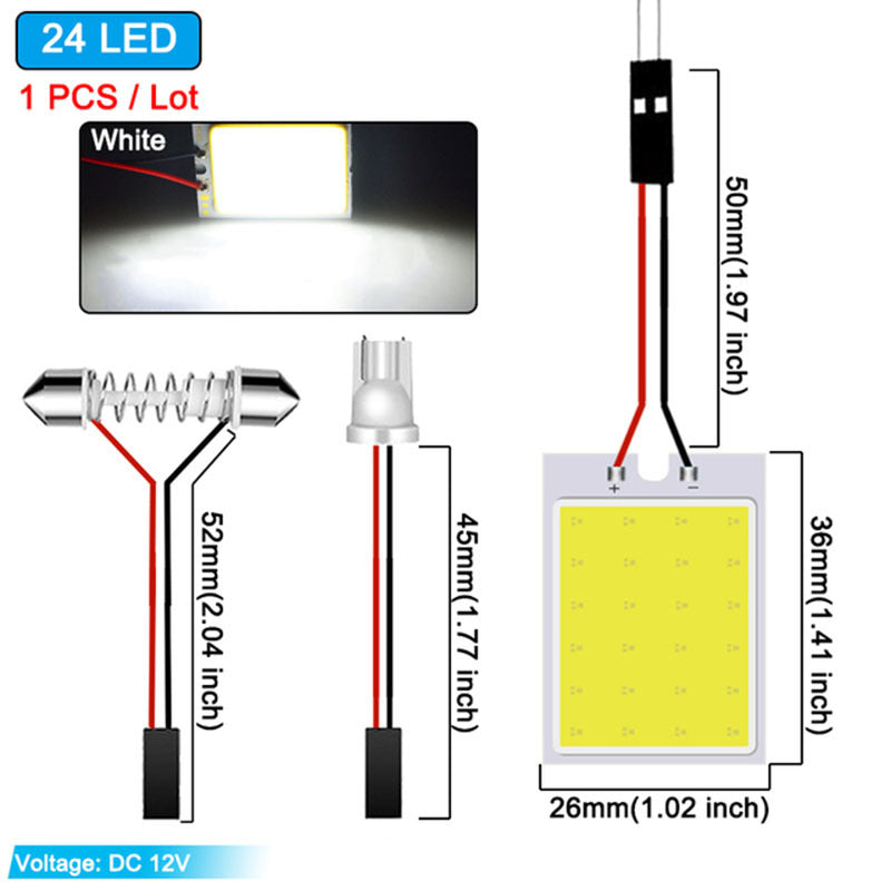 Bombilla LED C10W T10 W5W 12V 6500K Blanco Interior Luz de cúpula del maletero