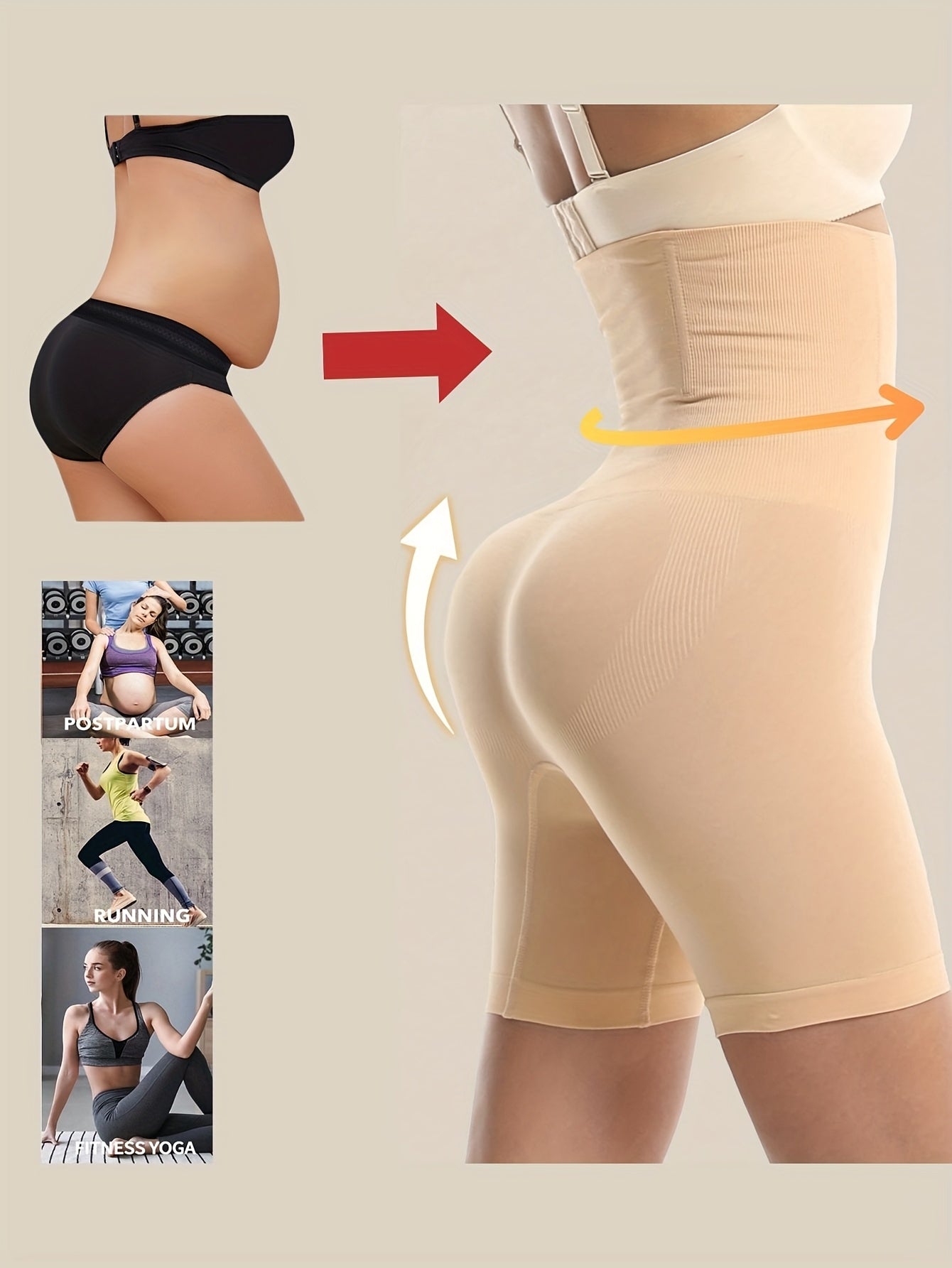 Women's High Waist Tummy Control Shaper Shorts Black Seamless Butt Lifting Thigh Slimming