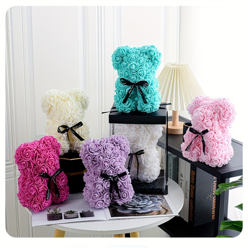 Artificial Foam Rose Bear for Valentine's Day Mother's Day Weddings and Home Decor
