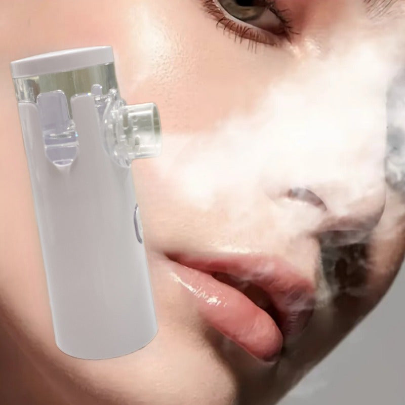 Portativ 2-in-1 yuz namlantgichi, qo'l bilan ishlatiladigan bug'latgich, sozlanadigan namlik rejimlari, hidsiz, barcha teri turlari uchun mos, ajratiladigan suv tanki, yoqish/o'chirish ko'rsatkichi, batareya bilan ishlaydi (AA