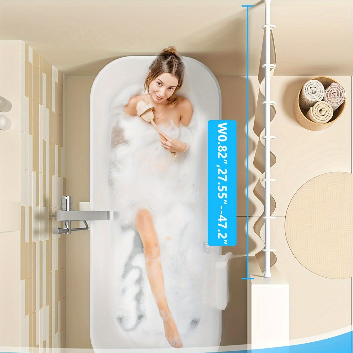 Telescopic Curtain Rod for Shower Clothes Drying Bathroom Accessories Adjustable Length