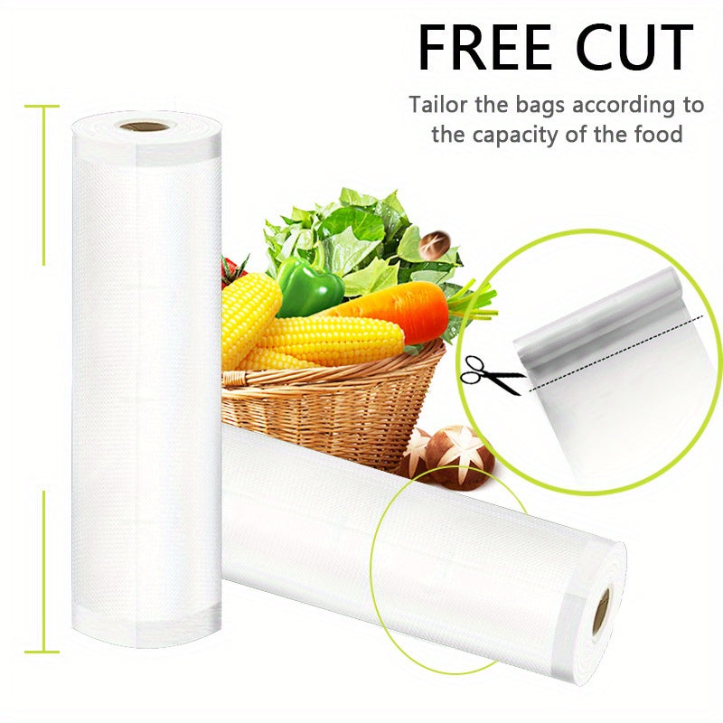 5 Rolls of 3m Food Grade Vacuum Sealer Bags with Textured Design for Freshness