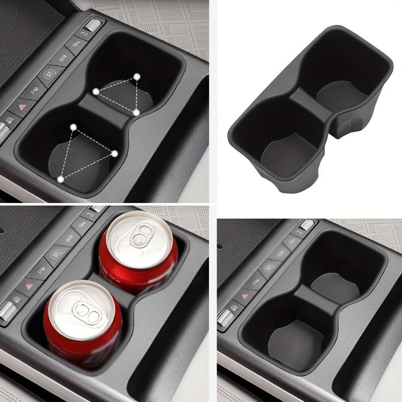 Car Interior Center Console Cup Holder Organizer Black Durable Plastic