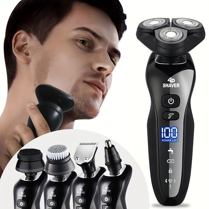 Men's Electric Grooming Kit with Razor Trimmer Nose Sideburns Face Brush
