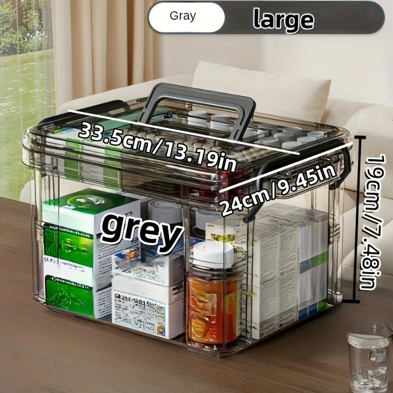 Toza suv o'tkazmaydigan plastmassa saqlash qutisi kvadrat klip bilan yopiladigan qopqoq bilan uy xo'jaligi uchun dorilarni tashkil etish