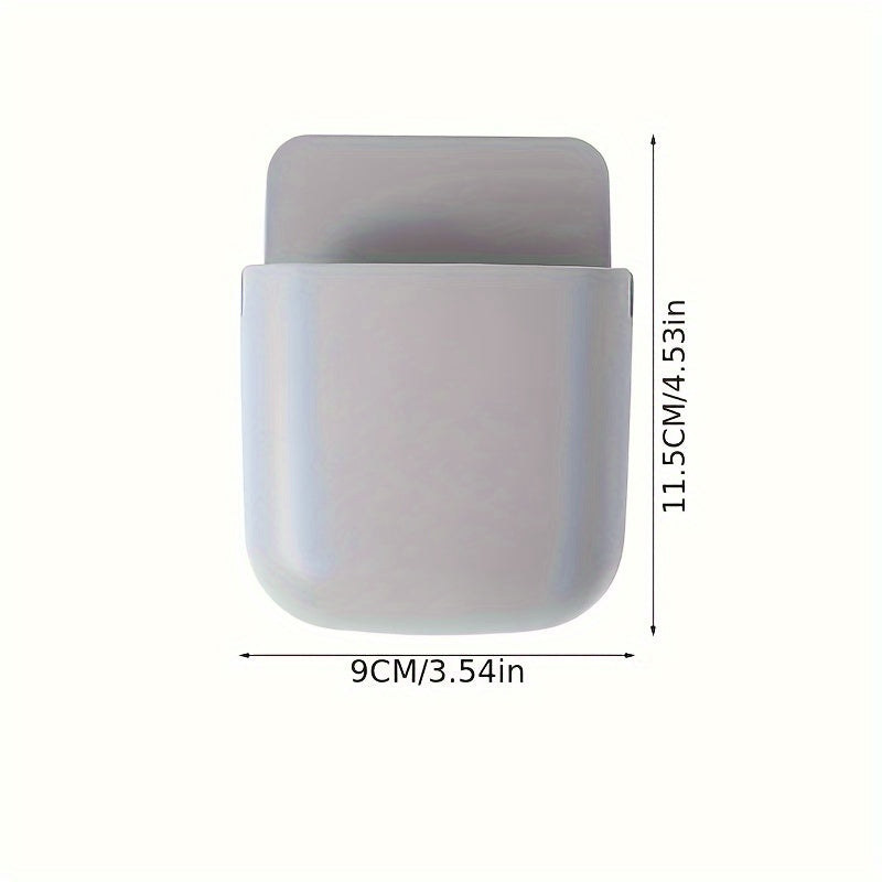 Bathroom Wall Storage Organizer for Phone, Remote, Plug, and Toothbrushes