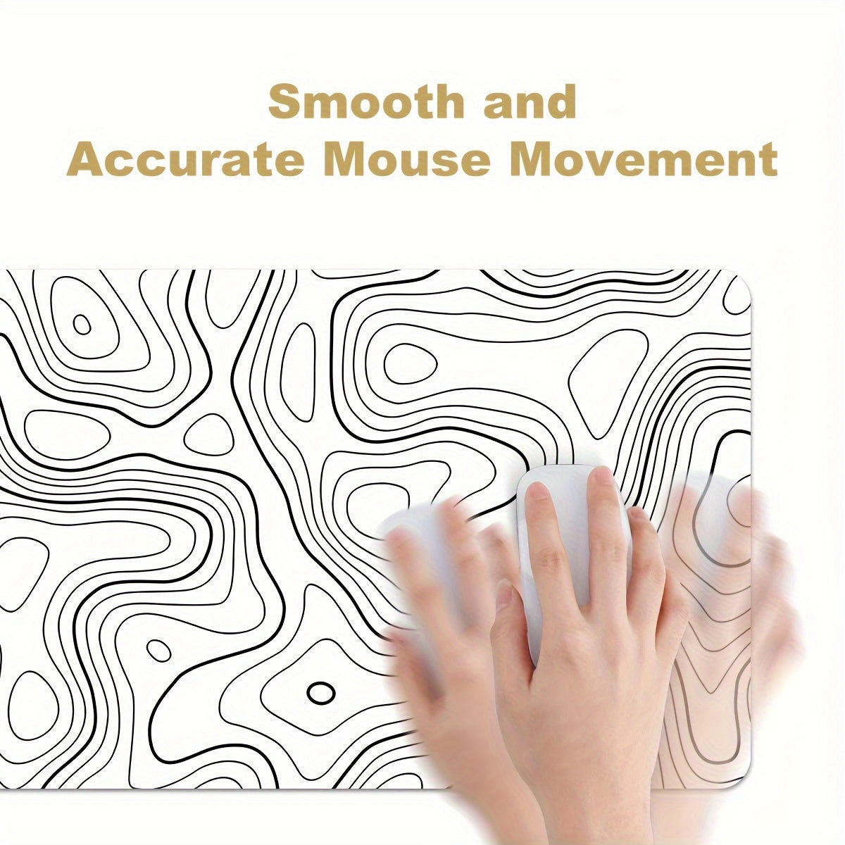 Large Multicolour Topographic Contour Gaming Mouse Pad Non-Slip Stitched Edge Various Sizes