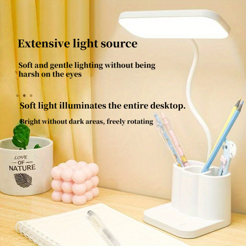 LED Desk Lamp with Eye Protection Dimmable Rechargeable USB for Dorms and Children's Bedrooms