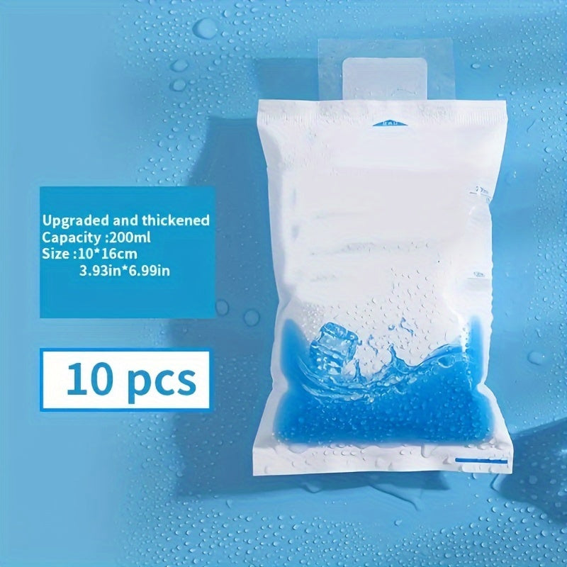 Set of 5 to 10 Reusable Ice Packs for Food Storage and Cold Chain Preservation