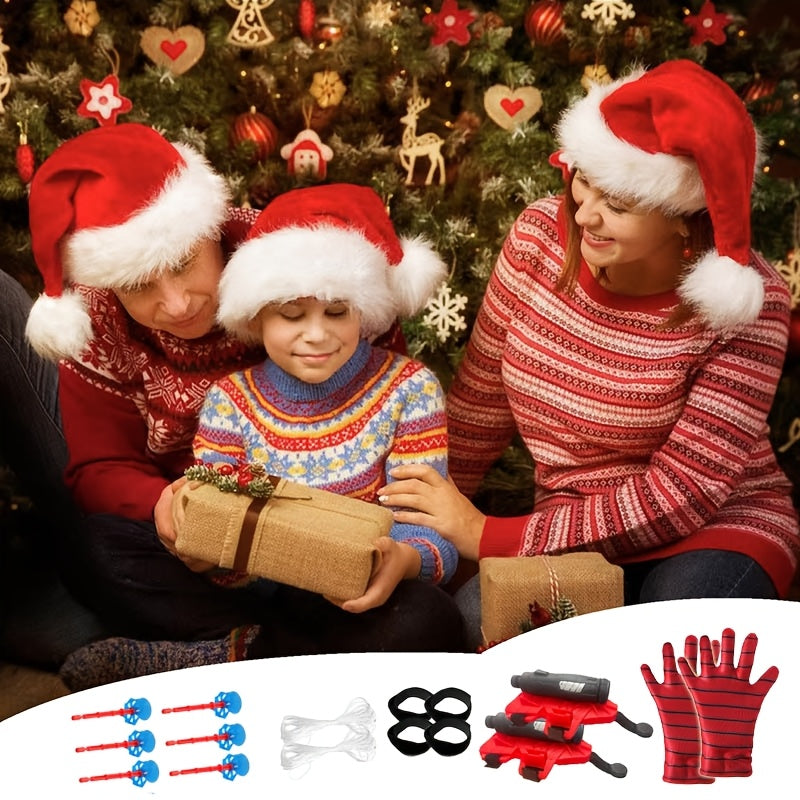 Set de juguete para niños con lanzador de muñeca y plástico negro y rojo