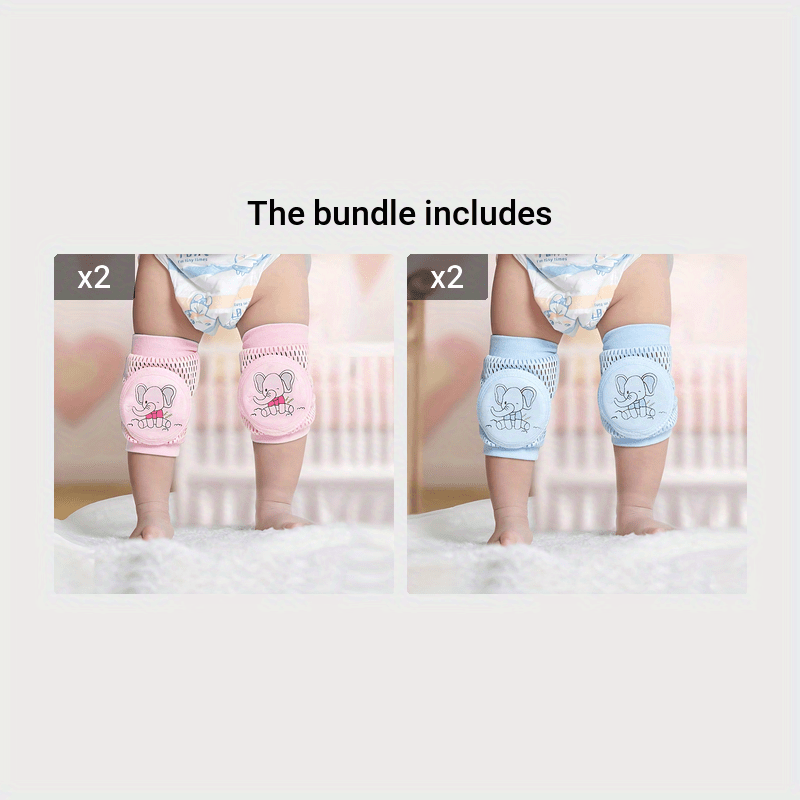 Protectores de rodillas para bebé jirafa para gatear, rosa, algodón, 0+