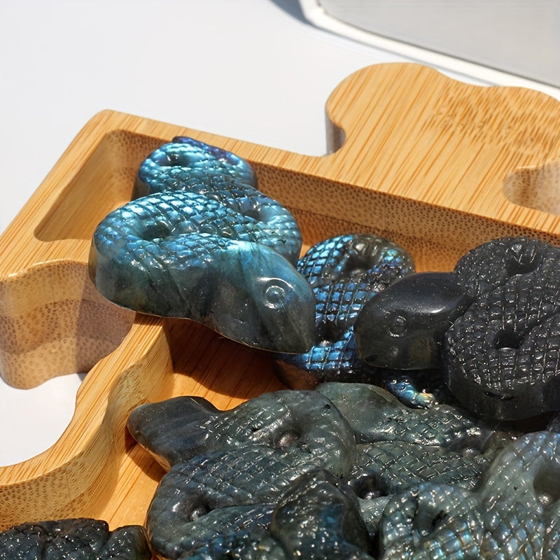 Лабрадоритовая змеиная резная украшение символ защиты подарок для друзей и семьи