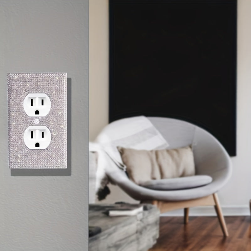 Cubierta de placa de interruptor de cristales de rhinestone para decoración del hogar, toma doble