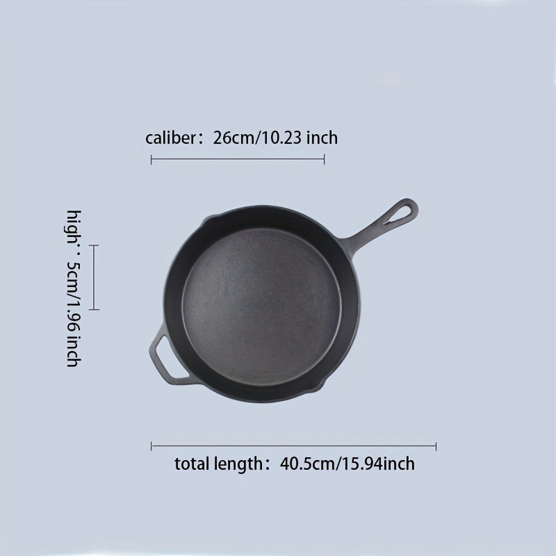 Deep Frying Pan 25.91cm Non-Stick Cast Iron Skillet for Gas and Induction