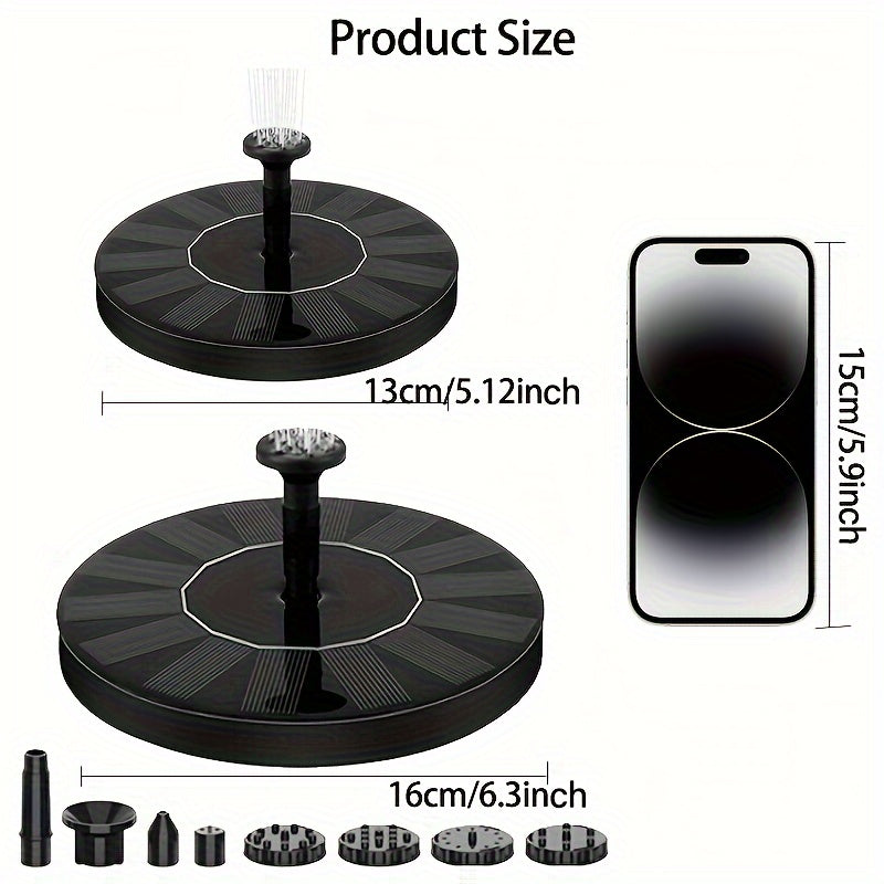 Solar Fountain Pump for Ponds Pools Gardens Fish Tanks 7V 1.7W Monocrystalline Silicon