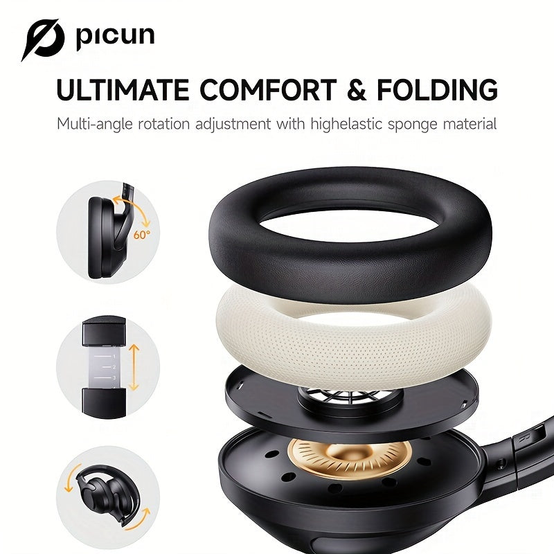 Wireless Headphones with Active Noise Cancellation and 100H Battery Light Beige