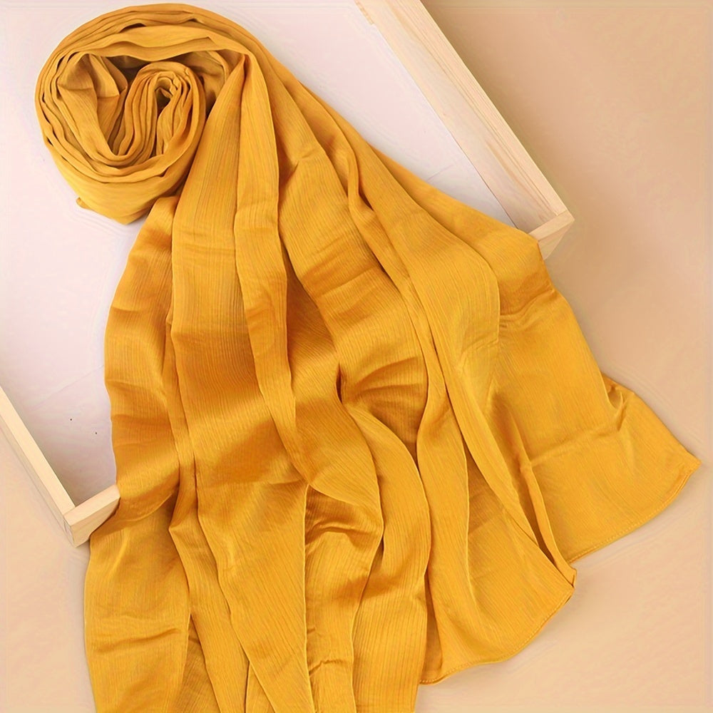 Pañuelo de cabeza clásico plisado de color sólido para uso casual, viaje y actividades al aire libre